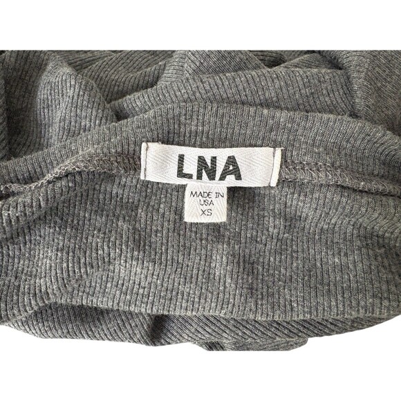 Revolve LNA Long Sleeve Ribbed Top Women's Size XS V-Neck Dark Gray Fitted Soft - Picture 6 of 12